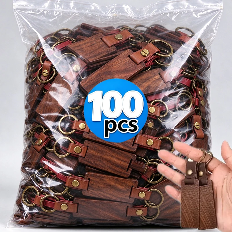 Wood Ring Blank - 5-100 ชิ้น พวงกุญแจไม้เปล่า DIY ทำมือ ดีไซน์ใหม่
