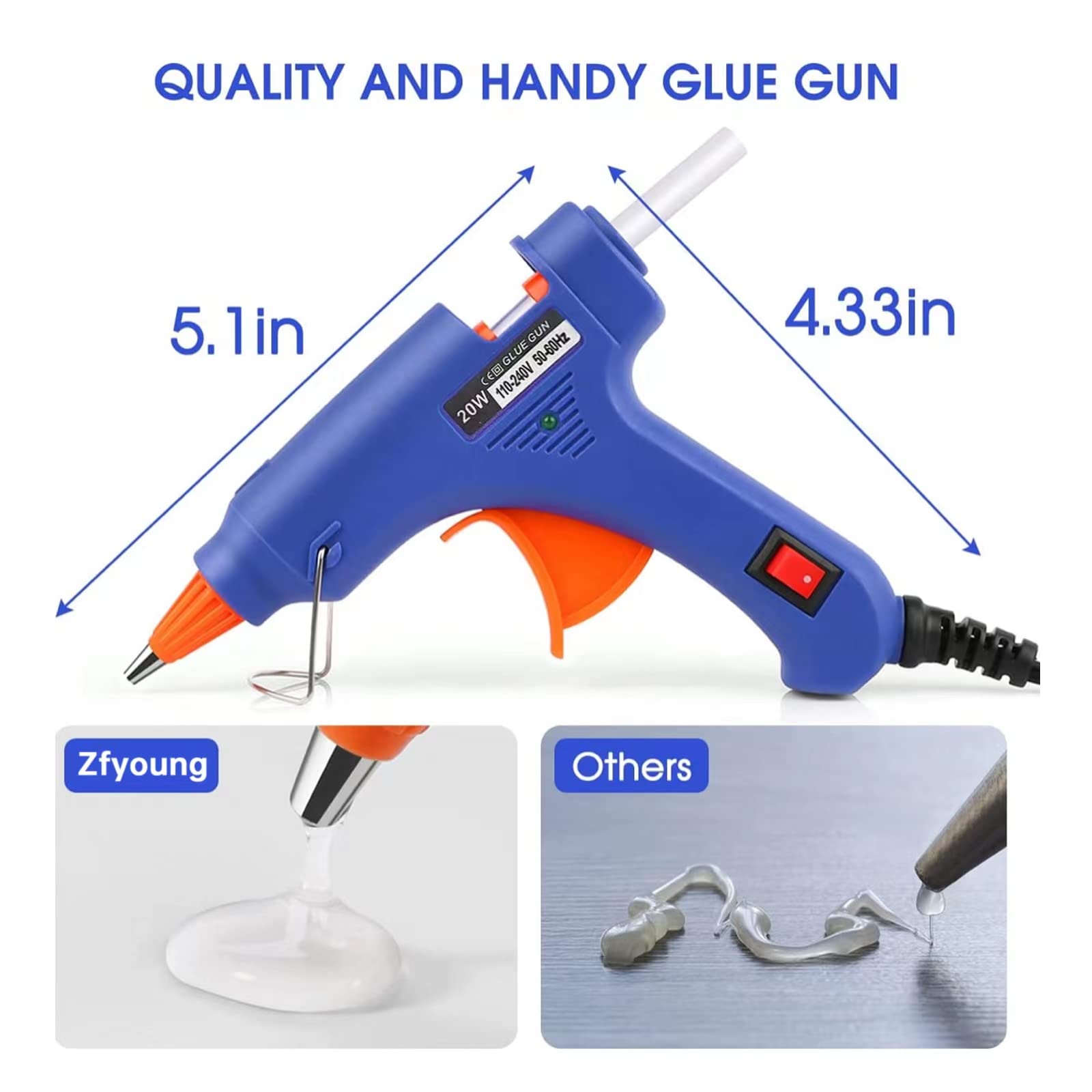 Heat Gun Small - ปืนกาวร้อน 20W สำหรับงาน DIY ขนาดเล็ก ใช้ในครัวเรือนและอุตสาหกรรม