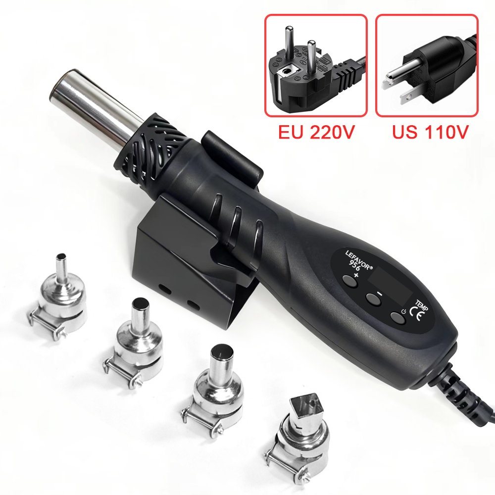 Heat Gun Small - ปืนลมร้อนขนาดเล็ก 700W ปรับอุณหภูมิได้ C/F สถานีบัดกรีซ่อมแซมและเชื่อม ปืนลมร้อนดิจิตอล