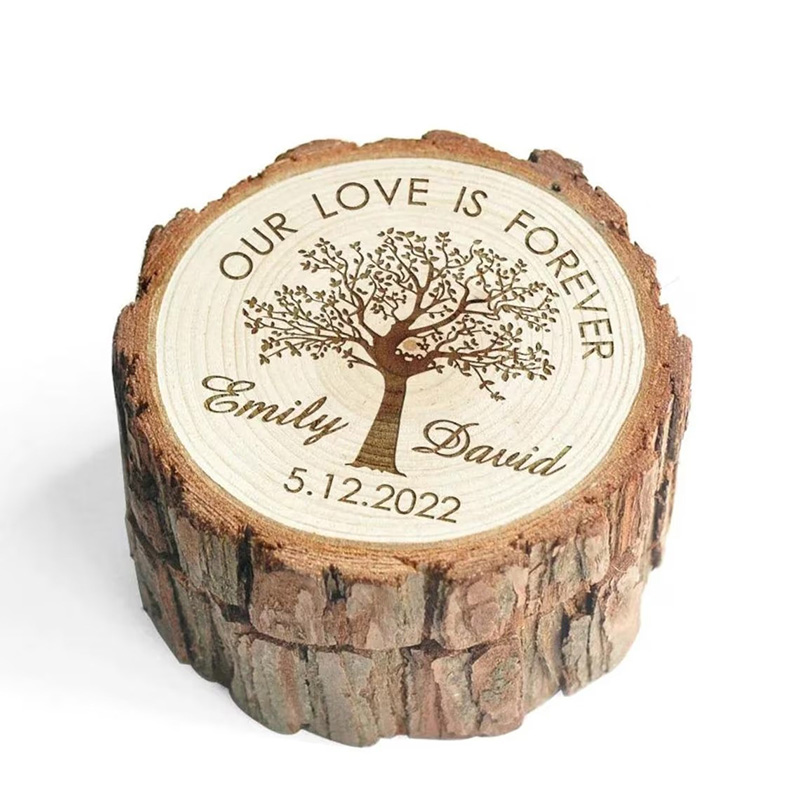 Wood Ring Blank - ส่วนบุคคลไม้งานแต่งงานแหวนกล่องงานแต่งงานที่กําหนดเองกล่องแหวน Rustic งานแต่งงานกล่องหมั้นผู้ถือแหวนข้อเสนอแหวนหมอน