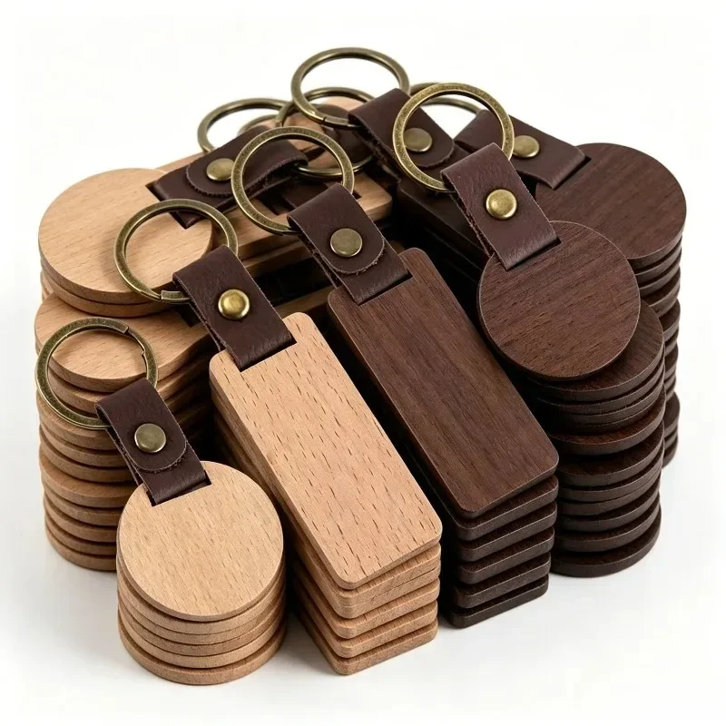 5-100 ชิ้น พวงกุญแจไม้เปล่า DI - Wood Ring Blank บทวิจารณ์และราคา