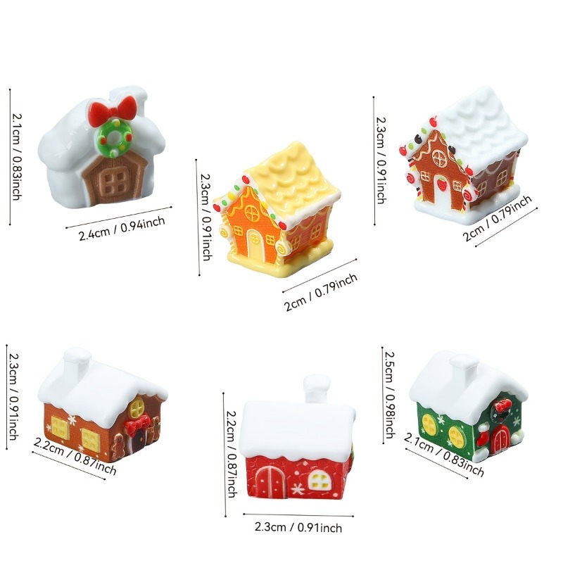 6 ชิ้น จี้บ้านขนมปังขิงเรซิ่น  - Resin Crafts Diy บทวิจารณ์และราคา