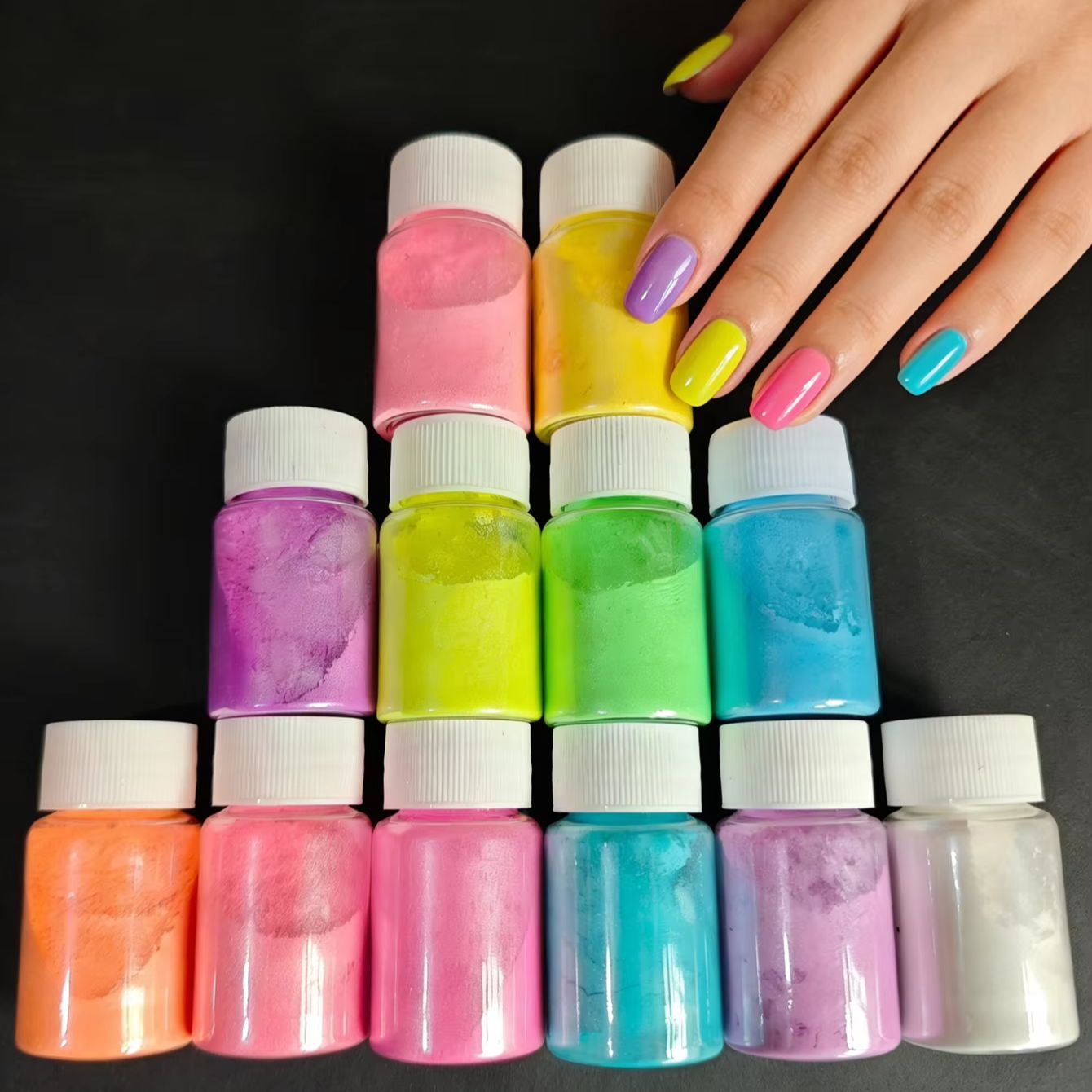ผงสีมุกนีออนเรืองแสง 12 สี สำห - Resin Glitter Pack บทวิจารณ์และราคา