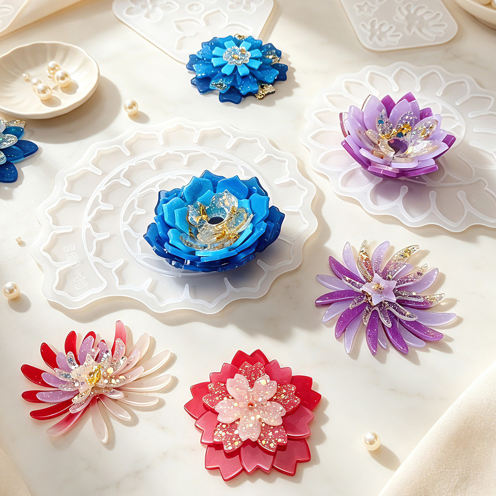 แม่พิมพ์ซิลิโคนลายดอกไม้หลายชั - Resin Craft Ideas บทวิจารณ์และราคา