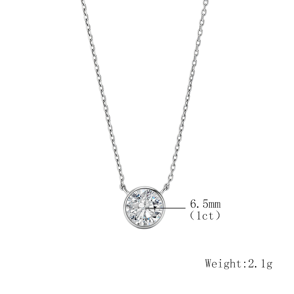 สร้อยคอเพชรเม็ดเดี่ยวฝังแบบขอบ - Bezels Set Pendant บทวิจารณ์และราคา